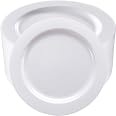 50 Pack White Plastic Dinner Plates - 10.25 Inch Disposable Plates, BPA Free, Great For Parties & Events