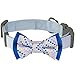 Blueberry Pet 4 Patterns Polka Dots Handmade Detachable Bow Tie Adjustable Dog Collar in Neat Pastel Blue, Small, Neck 12