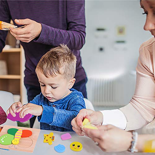 image for INNOCHEER Wooden Animal Jigsaw Puzzles for Toddlers 1 2 3 4 Years Old,