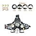 Boruit LED Headlamp 3xOriginal Cree XML L2 5800 Lumens Waterproof Headlight with Rechargeable 18650 Batteries Bright Adjustable Hands-Free Flashlight for Camping Running Hunting Reading Headband Light
