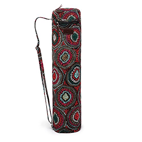 Fremous Yoga Mat Bag and Carriers for Women and Men - Double Storage Pocket - Easy Access Zipper - Adjustable Shoulder Strap and Handle (Circle)