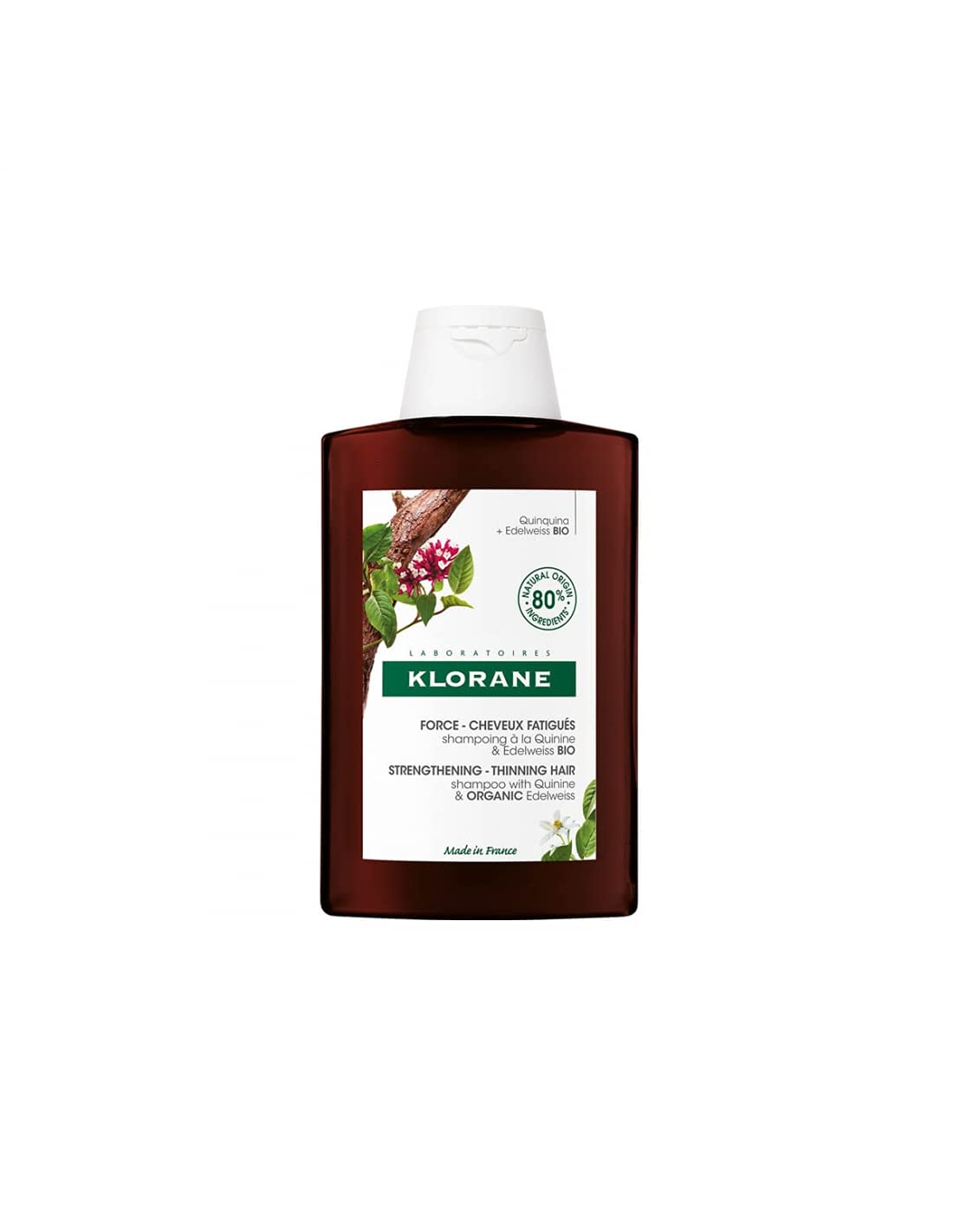 Klorane Strength - Thinning Hair Loss Shampoo with Quinine and Organic Edelweiss 100ml