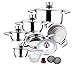 SWISS HUFEISEN 16 Pc Stainless Steel 9 Ply Bottom Premium Cookware Set (Induction Compatible)