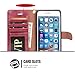 iPhone 7 Plus Case, iPhone 8 Plus Case, Moze iPhone 7 Plus Wallet Case [4 Card Slots ] [Wrist Strap] [Stand Feature] PU Leather Flip Wallet Case Cover for iPhone 7 Plus/iPhone 8 Plus - Wine Red