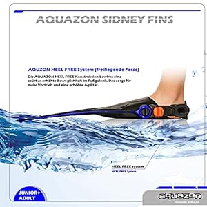 Schnorchelmasken Über 5 Schuhgrössen verstellbare Tauchflosse, Schwimmflosse, für Kinder, Jugendliche, Damen, ideal zum schnorcheln, tauchen und schwimmen
Ideale Familien-flosse durch einfache Größenverstellung. QUICK FIX Größenverstellsystem mit Feinjustierung. Hervorragende Anpassung an den Fuß möglich
Flossenblatt der Tauchflosse aus AQUAFLEX, einem leichten und zugleich reaktiven Material, das für sehr guten Vortrieb sorgt. Das Material ist sehr robust