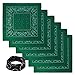 Basico Bandanas Value Pack 100% Cotton Paisley Head Wrap with Tube Face Mask/Headband