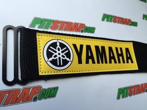 PITSTRAP - Racing Suit Belt/Strap - Yellow/Black Yamaha Logo - (One Size Fits all 28" through 42") - Black Strap