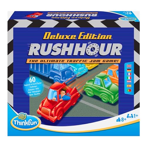 ThinkFun Rush Hour Deluxe Traffic Jam Logic Game and STEM Toy – Tons of Fun with Over 20 Awards Won, International for Over 20 Years