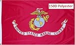 G128 - U.S. Marines USMC 3x5 ft Printed Brass Grommets 150D Quality Polyester Flag Indoor/Outdoor - Much Thicker and More Durable than 100D and 75D Polyester