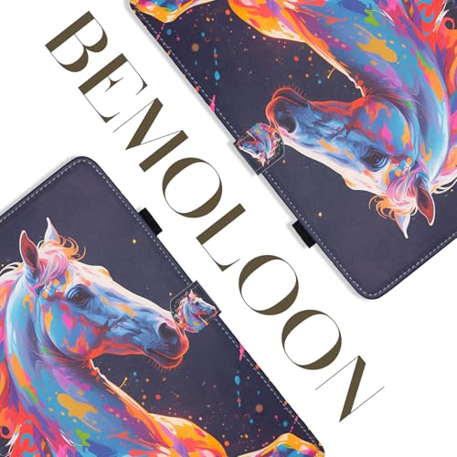 Bemoloon Tablet Case for Samsung Galaxy Tab S10 FE+ 13.1" in PU Leather - Vibrant Colors & Elegant Designs, Protection, Auto Wake/Sleep, Colorful Horse