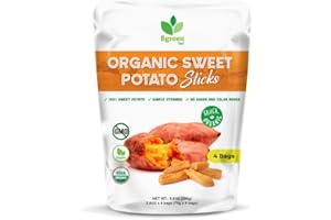 Big Green Organic Food - Organic Sweet Potato Sticks, Healthy Snack, Single Ingredient, Gluten-Free, Non-GMO, All-Natural, Perfect for Kids & Adults, Vegan, 9.8oz (1 Pack, Sweet Potato)