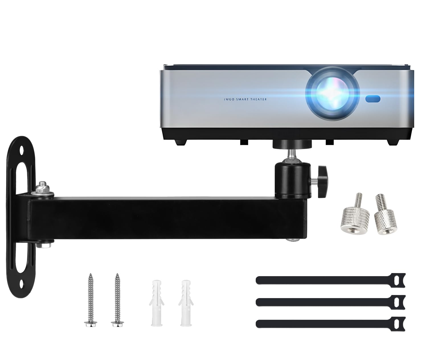 Photo 1 of 2-Be-Best Projector Wall Mount Mini Projector Mount Length 7.87IN / 20CM Wall Projectors Mounts Adjustable Bracket 1/4" M4 M6 Screw Size Upgraded Black