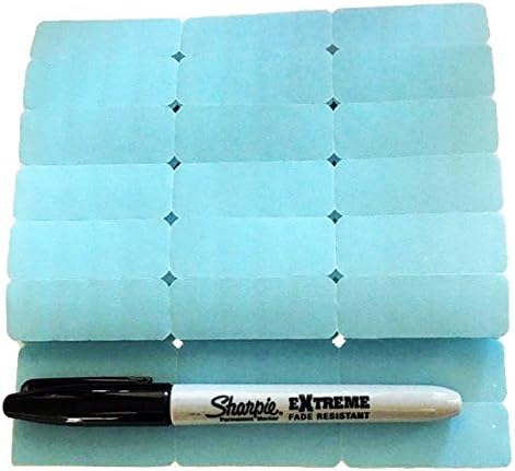 Large Blank Blue Iron on Clothing Labels with Special Permanent Marker - Larger Size Easier to Write on!