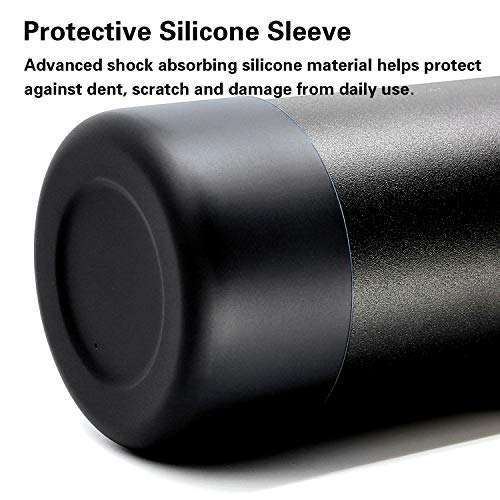Protective Silicone Bottle Boot/Sleeve. Hydro Flask Compatible, BPA Free Anti-Slip Bottom Cover Cap Stainless Steel Water Bottle, Dishwasher Safe (Black, 32 and 40 oz)
