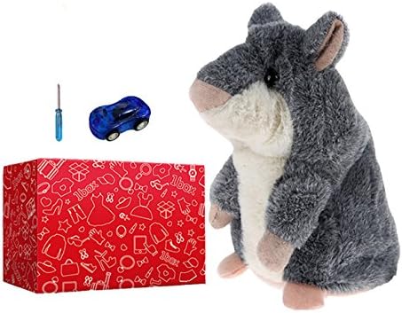 Wua Cute Mimicry Pet Talking Hamster Repeats What You Say Plush Animal Toy Electronic Hamster Mouse for Kids Birthday Christmas Gift