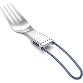 GSI Outdoors 61106 Glacier Folding Fork &ndash; Stainless Steel Fork with Locking Handle, Blue
