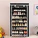 Blissun 10 Tiers Shoe Rack Shoe Storage Organizer Cabinet Tower with Nonwoven Fabric cover , Black