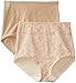 Bali womens Cotton Light Control Dfx037 2-pack shapewear briefs, Nude/Lace for Flowers, 3X-Large Plus