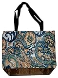 Lunar Lily Large Tote Bag Floral Paisley (Paisley Turquoise)