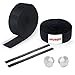 LYCAON Bicycle Handlebar Tape by | Road Bike Handle Bar Tapes with Finishing Tapes and Bar End Plugs, Also Suitable for Badminton Rackets Racquet Tennis Finishing Rod Grips (Black)
