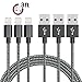 AOFU iPhone Cable,3Pcs 3FT Nylon Braided Lightning Charger to Cable Data Syncing Cord Compatible with iPhone 7/7 Plus/6S/6S Plus,SE/5S/5,iPad,iPod Nano 7(Black&Whtie)