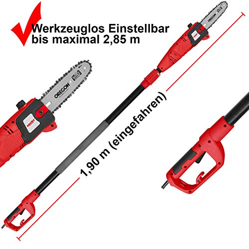HECHT Elektro-Hochentaster 975 W Ast-Kettensäge Profi-Astsäge (750 Watt, Schwertlänge: 24 cm, Arbeitshöhe: bis 4,5 m) – Bild 4