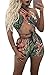 Glamaker Women's Sexy Halter Crop Top Shorts Romper Set 2 Pieces Rainforest Playsuit Outfits