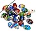 Housweety 50 Mixed Millefiori Glass Lampwork Oval Spacer Bead