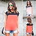 Womens Vest Tops,Napoo Casual Chiffon Patchwork Solid Tank Tops T-Shirt