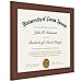 8.5x11 Dark Brown Document Frame - Made to Display Certificates 8.5x11 Inches, Classic Style, Mahogany Brown - Document Frames, Certificate Frames, Diploma Frames