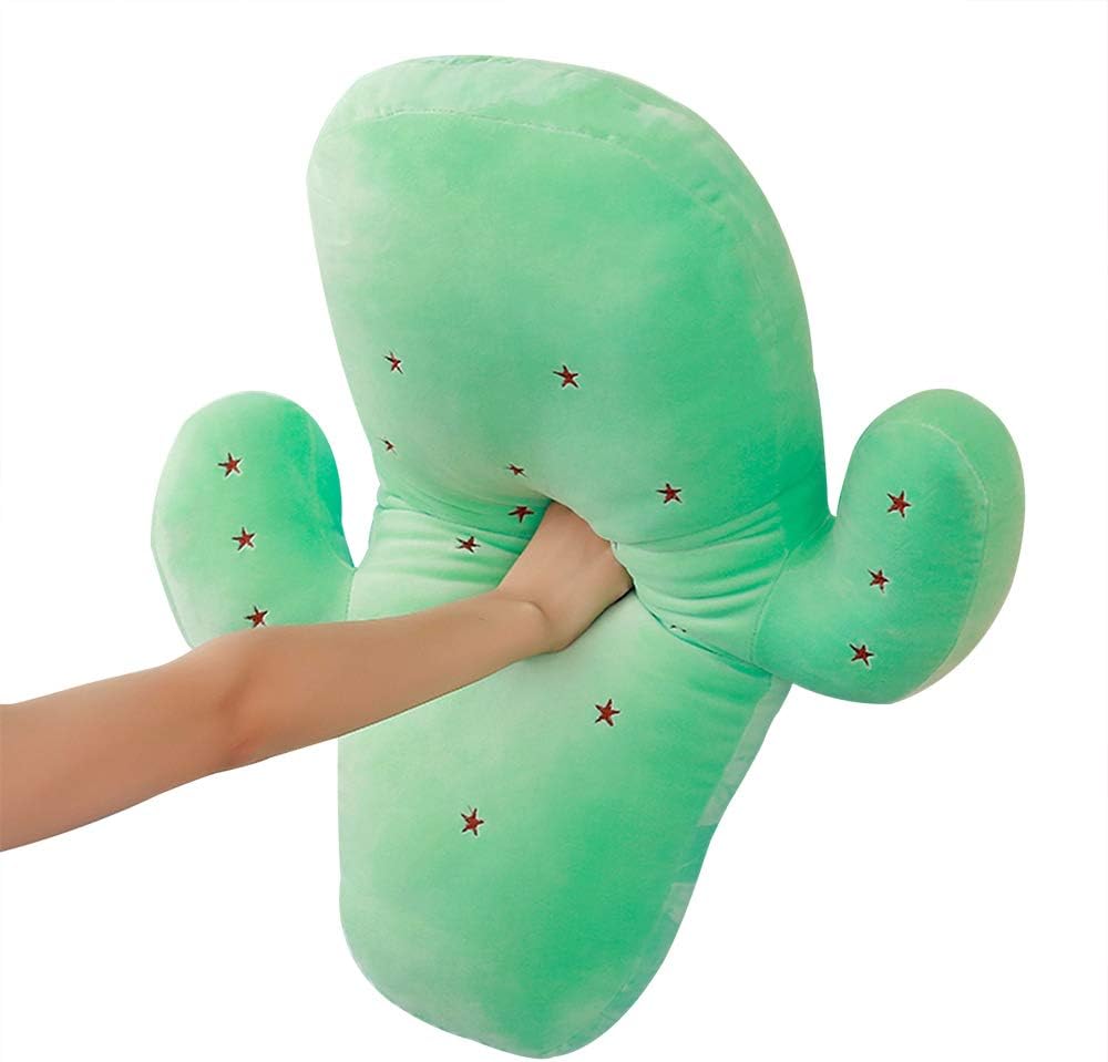 FineInno Plush Cactus Pillow Cute Stuffed Doll Soft Pillow Hugging Pillow Toy Cushion Bolster 17.7 inch/45cm (Green)