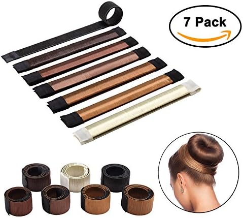 Bun Maker Hair Dount Bun Band Magic French Twist Hair Making Styling DIY Tool for Women Girls Kids (7 Pack)