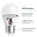Acaxin A15 LED Bulb 6W, LED Light Bulbs 60 Watt Equivalent,Warm White 2700K Non-Dimmable Bright E26/E27 LED Bulb with 600 Lumen for Home Lighting Decorative,6-pack