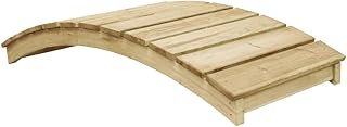 vidaXL Kiefernholz Imprägniert Gartenbrücke Rustikal Holzbrücke Teichbrücke Brücke Holzsteg Zierbrücke Hinterhof-Brücke Deko 170x74cm