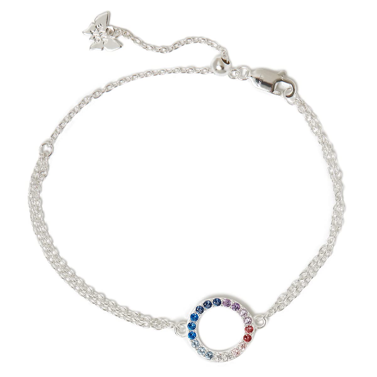 Annie Oak Womens 925 Silver Eternal Circle Rainbow Bracelet