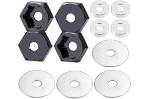 MORLORDY 4Pcs 12mm to 17mm CNC Wheel Hex Hub Adapter for 1/8 Typhon/Kraton/Outcast/Notorious RC Big Rock Crawler Off Road Monster Truck Upgrades Part