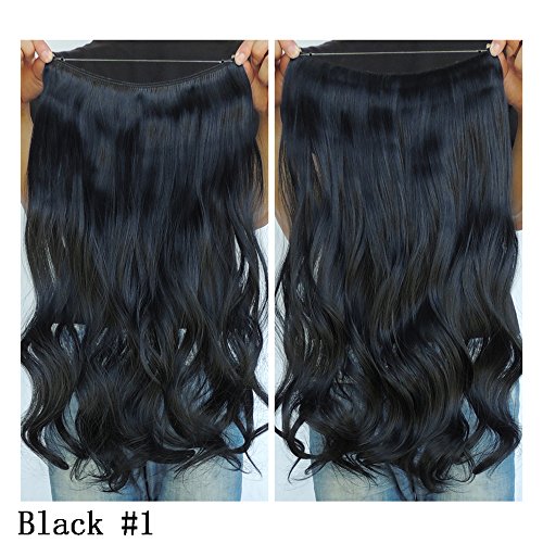 Secret Halo Hair Extensions Flip in Curly Wavy Hair Extension Synthetic Women Hairpieces 20" (1#)