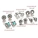 Wivily Retro Rhinestone Turquoise Beautiful Stud Earings Set for Women Girls (6 Pairs)