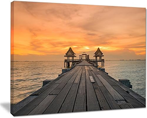 Design Art Massive Wooden Bridge Into The Sea Sea Pier And Bridge Wall Art Canvas 20x12 Buy Online At Best Price In Uae Amazon Ae