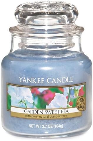 Yankee Candle Classic Garden Sweet Pea Small Jar Candle, Blue