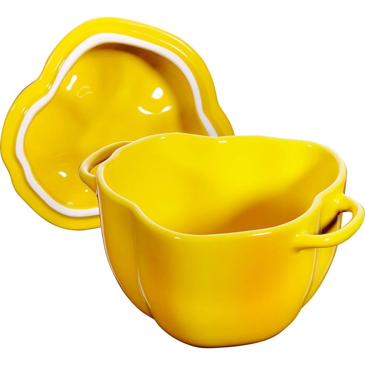 STAUB Zwilling Ceramic by Paprika Cocotte Yellow Ceramic Height 10.7 cm x Width 15.1 cm Volume 0.47 L