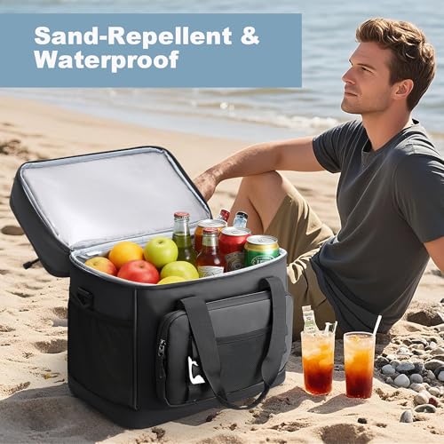 Youngoa Nevera Portatil, 40L Grande Doble Nevera Playa Plegable, Bolsa Térmica Isotermica Portátil e Impermeables para Picnic