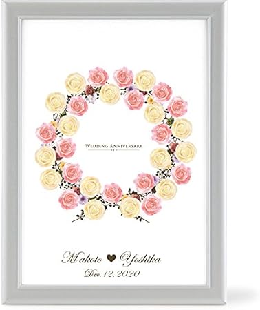 Amazon ゲストが作るメッセージシールのウェルカムボード ローズ フラワーリース 薔薇のシール30枚 カラーペン6色付き 30 40名用 結婚式のゲスト参加型の演出用品 お名入れ商品 ウェディング アイテム シール ステッカー おもちゃ