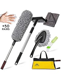 Algen Gear Kit de limpieza de coche   Multiusos (7pc) Herramientas de limpieza de coche con bolsa   Kit profesional de limpieza de coche   Excelente para el hogar, oficina, coche, motocicleta, camión, uso exterior o interior de coche Duster Kit