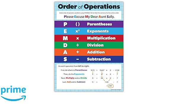 Amazon Com Safety Magnets Order Of Operations Math Poster
