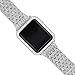 Falandi Replacement for Apple Watch Bands with Rhinestones Face Case, for Women Men, Bling Stainless Steel Replacement Diamond Wristband for iWatch Series 3, 2, 1, Nike+ Sport Edition (Silver, 42mm)