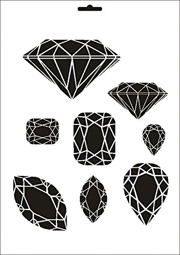 UMR-Design W-204 Diamonds Textil- / wallstencil Size A4