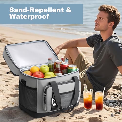 Youngoa Nevera Portatil, 40L Grande Doble Nevera Playa Plegable, Bolsa Térmica Isotermica Portátil e Impermeables para Picnic