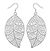Elegant Fashion Jewelry 925 Silver Plated Stud Dangle Earings Eardrop Skeleton Big Leaf