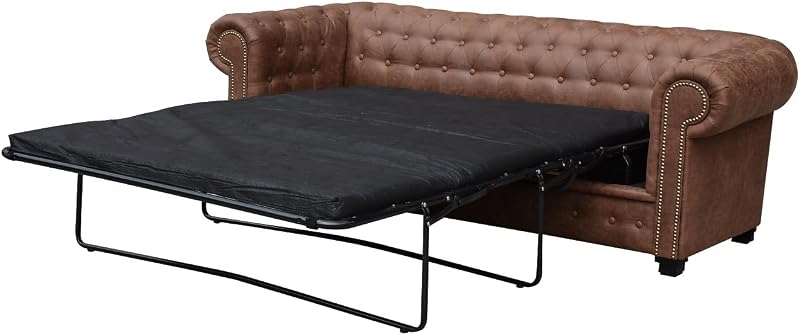 Sofas and More Astor Brown Faux Leather 3+2 Seater Sofa Bed Suite Armchair